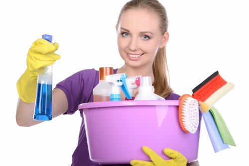 Glossy Cleaners eco-friendly cleaning supplies in use